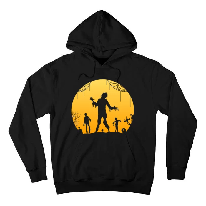 Halloween Spooky Zombie Graveyard Tall Hoodie