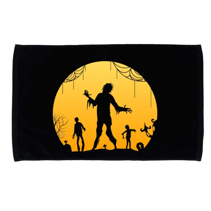 Halloween Spooky Zombie Graveyard Microfiber Hand Towel