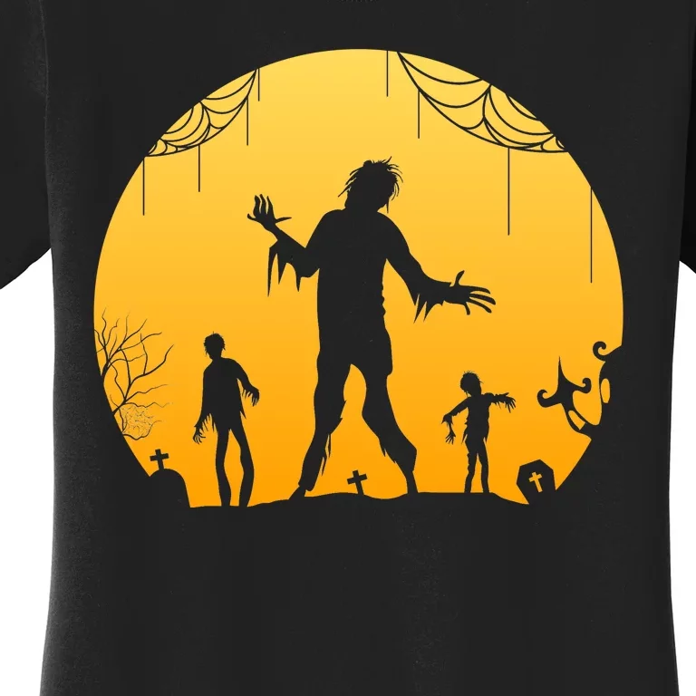 Halloween Spooky Zombie Graveyard Women's T-Shirt