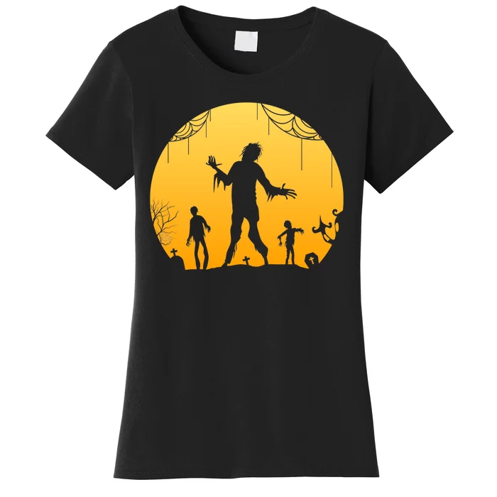 Halloween Spooky Zombie Graveyard Women's T-Shirt