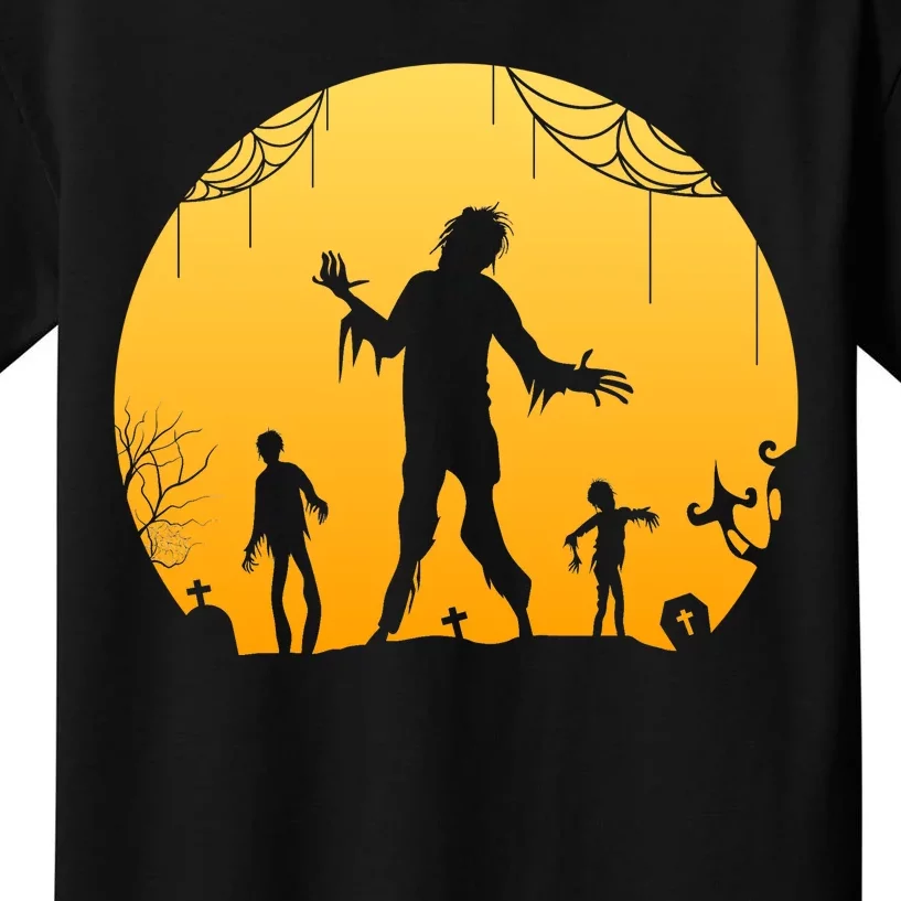 Halloween Spooky Zombie Graveyard Kids T-Shirt