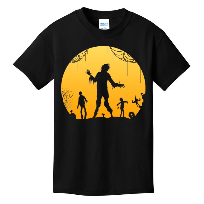 Halloween Spooky Zombie Graveyard Kids T-Shirt