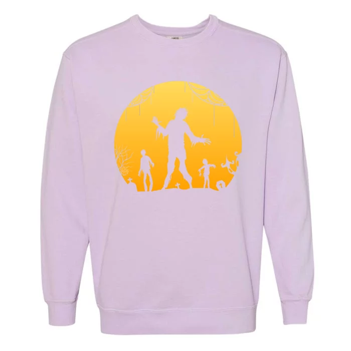 Halloween Spooky Zombie Graveyard Garment-Dyed Sweatshirt