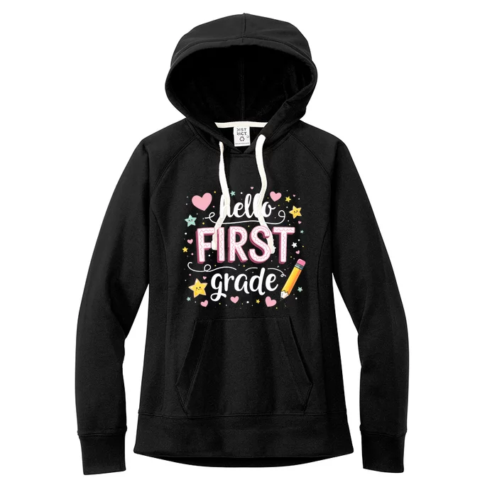 Hello Team 1st Grade Back To School Outfit Women's Fleece Hoodie