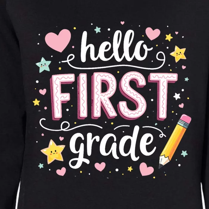 Hello Team 1st Grade Back To School Outfit Womens California Wash Sweatshirt