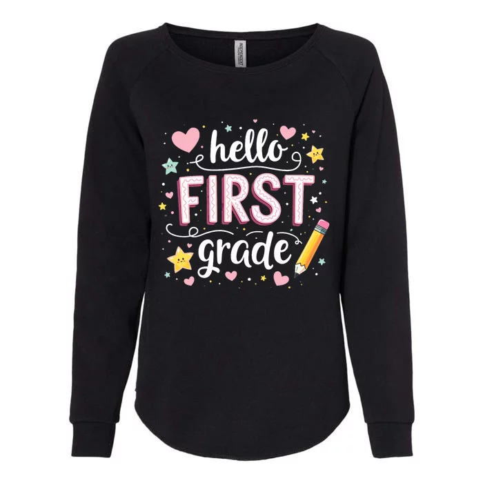 Hello Team 1st Grade Back To School Outfit Womens California Wash Sweatshirt