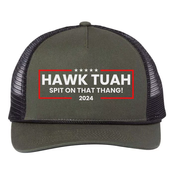 Hawk Tuah 24 Spit On That Thang Retro Rope Trucker Hat Cap