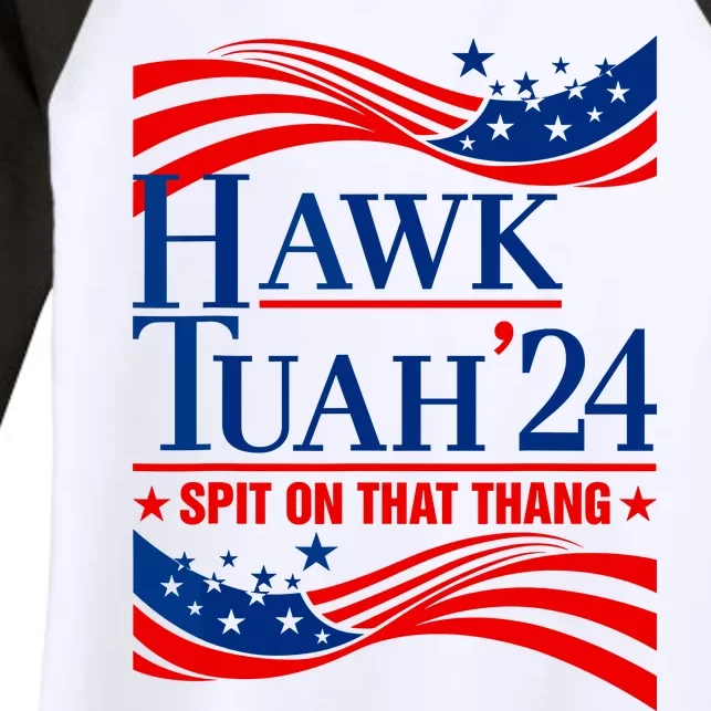 Hawk Tuah 24 Spit On That Thang Women's Tri-Blend 3/4-Sleeve Raglan Shirt