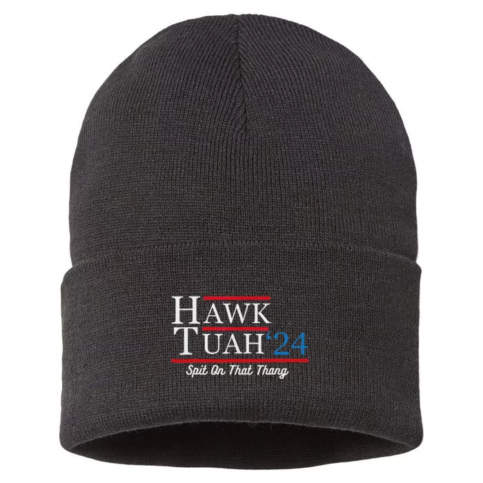 Hawk Tuah 24 Spit On That Thang Sustainable Knit Beanie