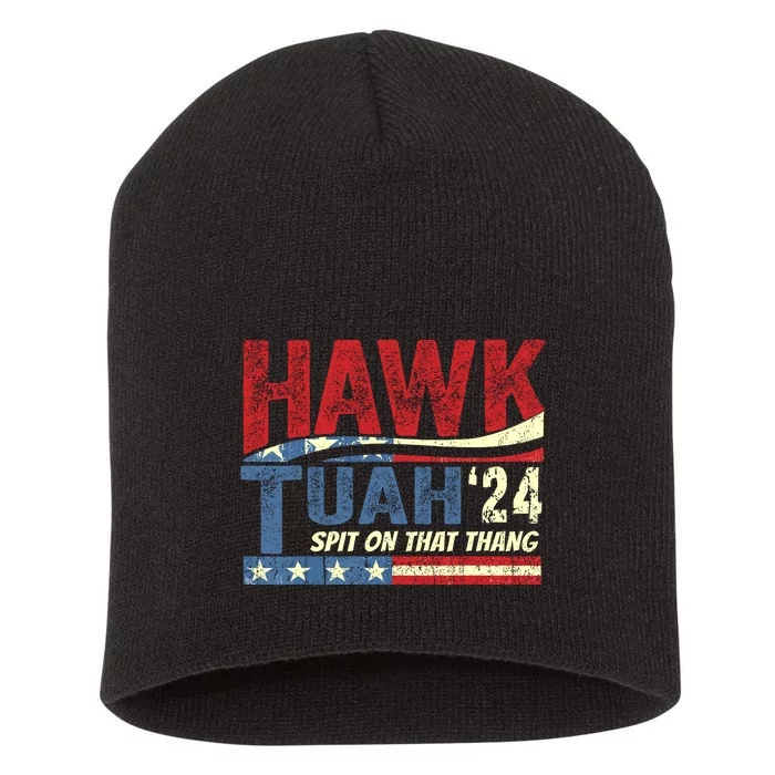 Hawk Tuah 24 Spit On That Thang Funny Saying Short Acrylic Beanie