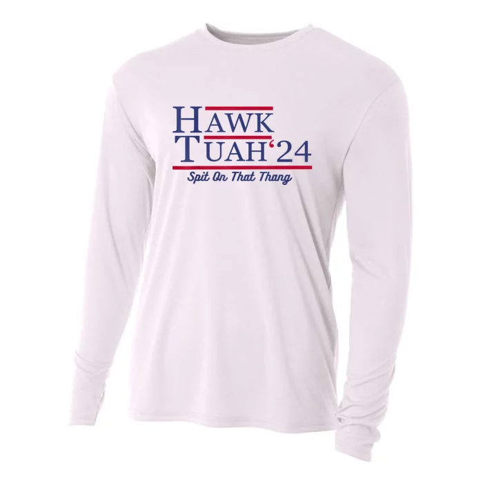 Meme Hawk Tuah 24 Spit On That Thang Funny Gift Cooling Performance Long Sleeve Crew