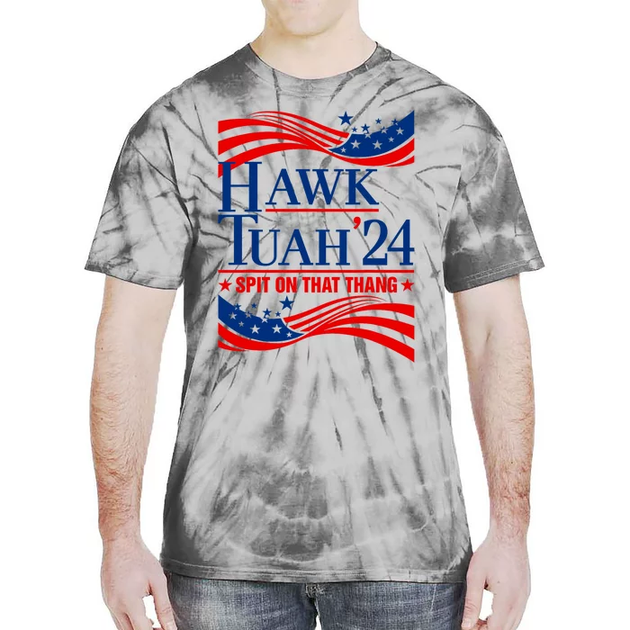 Hawk Tauh 24 Spit On That Thang Usa American Flag Meme Quote Tie-Dye T-Shirt