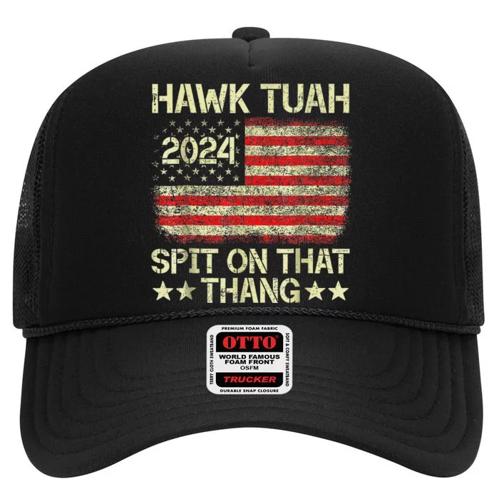 Hawk Tush 2024 Political Satire High Crown Mesh Trucker Hat