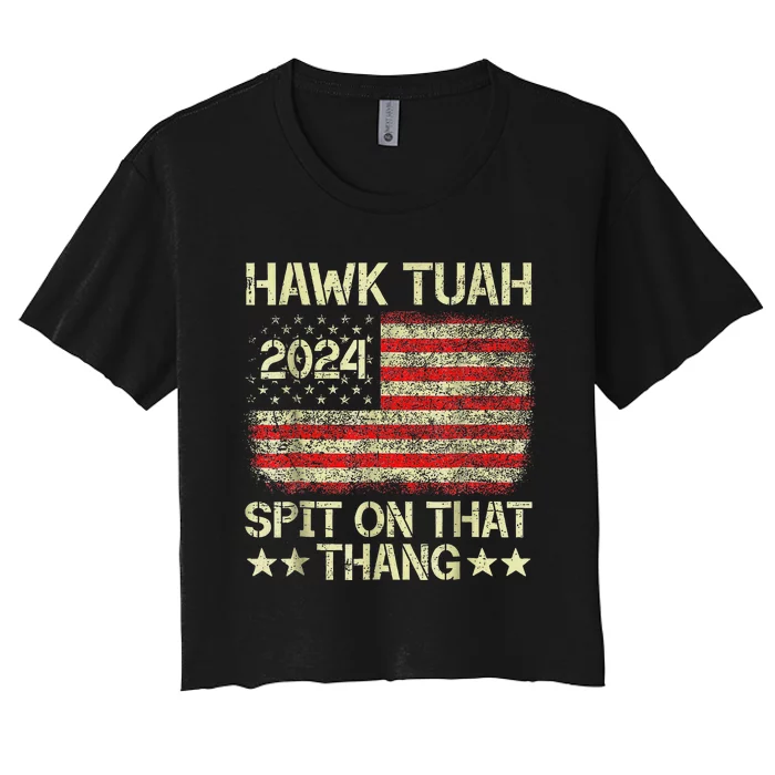 Hawk Tush 2024 Political Satire Women's Crop Top Tee