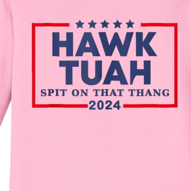 Hawk Tuah 24 Spit On That Thang Baby Long Sleeve Bodysuit