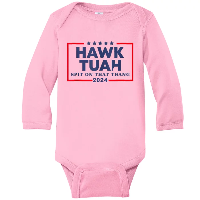 Hawk Tuah 24 Spit On That Thang Baby Long Sleeve Bodysuit