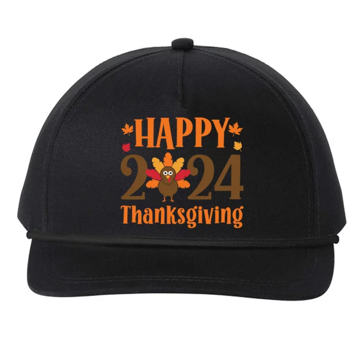 Happy Thanksgiving 2024 Pumpkin Funny Turkey Day Fall Funny Gift Snapback Five-Panel Rope Hat