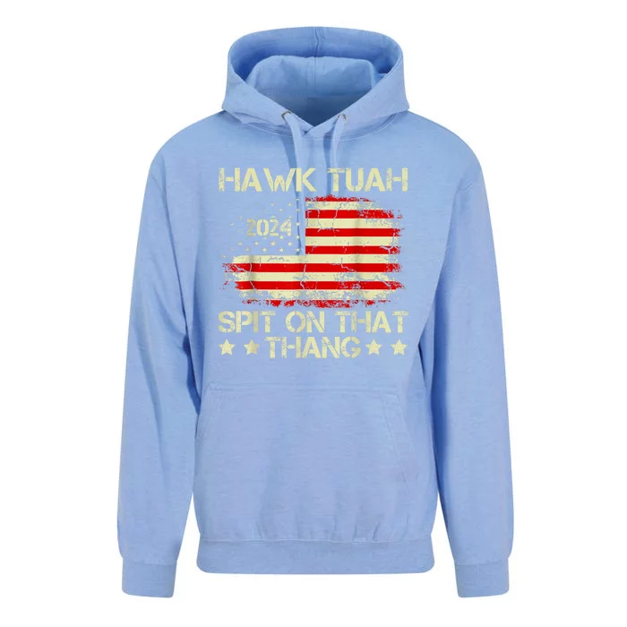 Hawk Tuah 24 Spit On That Thang Gift American Flag gift Unisex Surf Hoodie