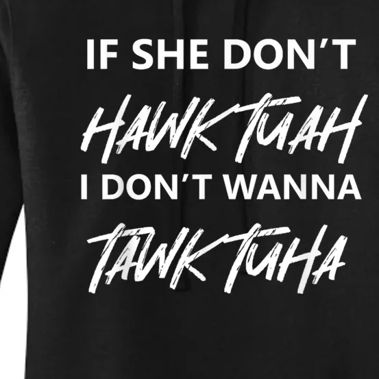 Hawk Tuah 24 Spit On That Thang Funny Font Horror 2024 Women's Pullover Hoodie