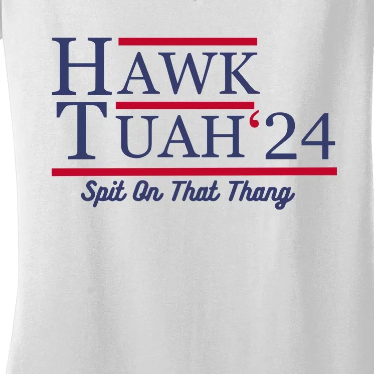 Hawk Tuah 24 Spit Women's V-Neck T-Shirt