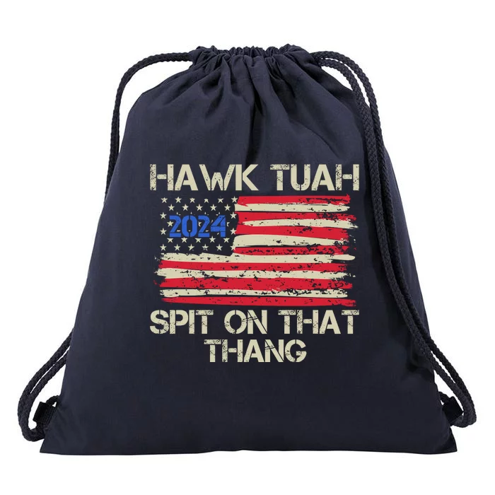 Hawk Tuah 2024 Spit On That Thang Drawstring Bag