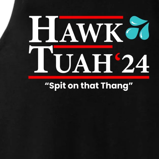 Hawk Tuah 24 Spit On That Thang Funny Saying Ladies Tri-Blend Wicking Tank