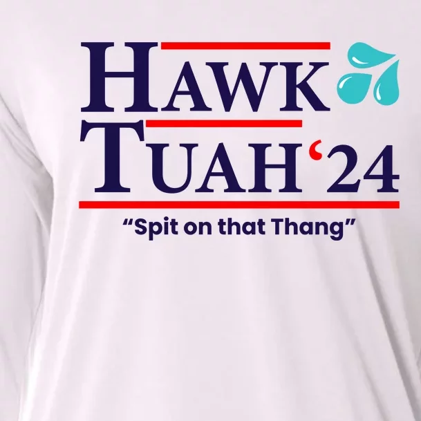 Hawk Tuah 24 Spit On That Thang Funny Saying Cooling Performance Long Sleeve Crew