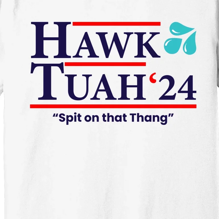 Hawk Tuah 24 Spit On That Thang Funny Saying Premium T-Shirt