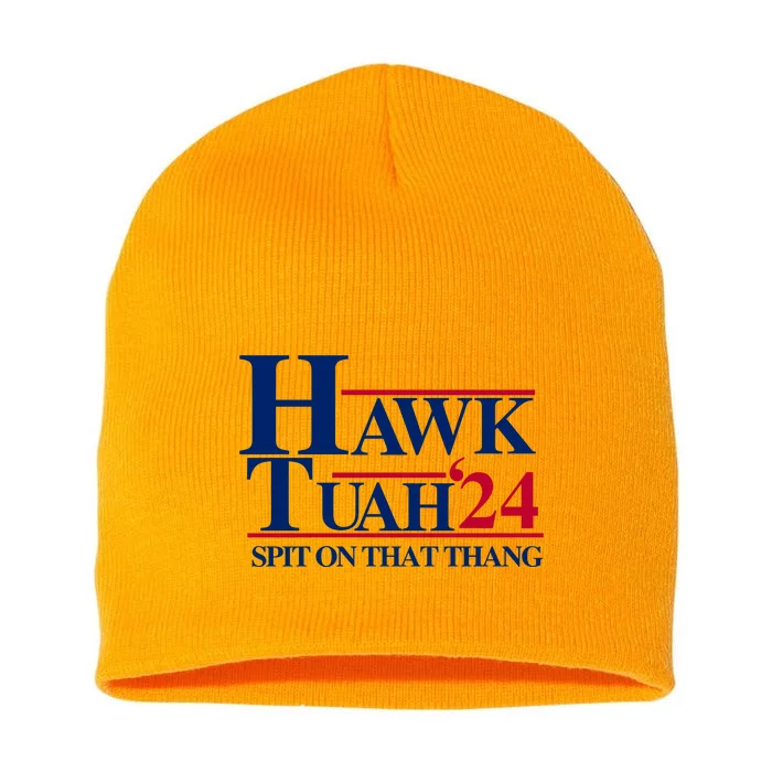 Hawk Tuah 24 Spit On That Thang Funny Saying Short Acrylic Beanie