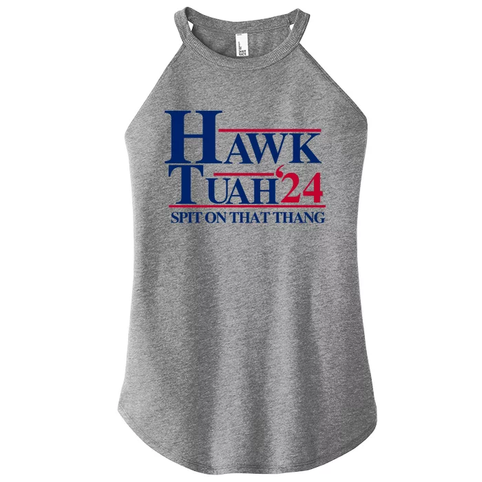 Hawk Tuah 24 Spit On That Thang Funny Saying Women’s Perfect Tri Rocker Tank