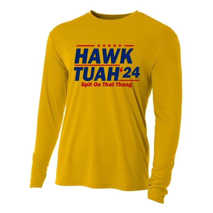 Hawk Tuah 24 Spit On That Thang Funny Saying Cooling Performance Long Sleeve Crew