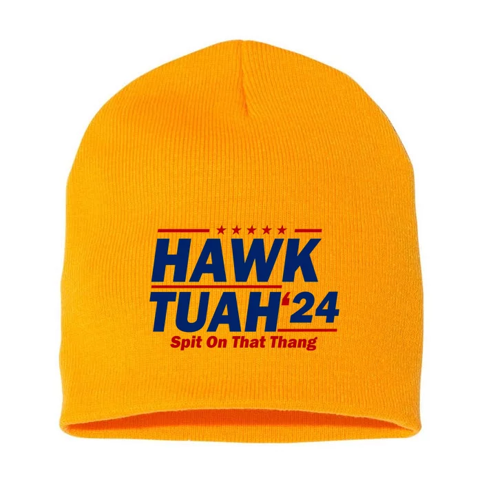 Hawk Tuah 24 Spit On That Thang Funny Saying Short Acrylic Beanie