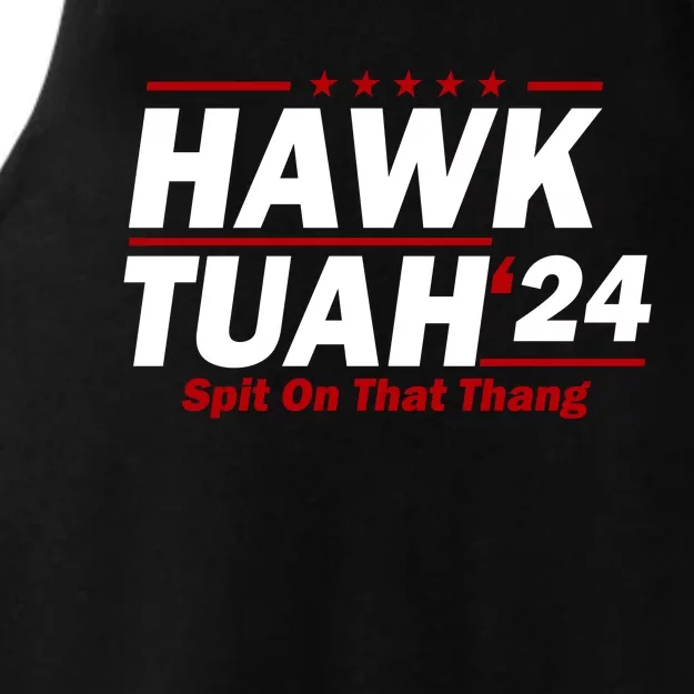 Hawk Tuah 24 Spit On That Thang Funny Saying Ladies Tri-Blend Wicking Tank