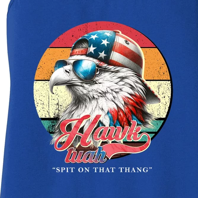 Hawk Tuah 24 Spit On That Thang Hawk Tush For President 2024 Election Parody Women's Racerback Tank