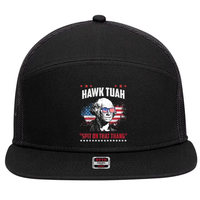 Hawk Tuah 24 Spit On That Thang Hawk Tush For President 2024 Election Parody 7 Panel Mesh Trucker Snapback Hat