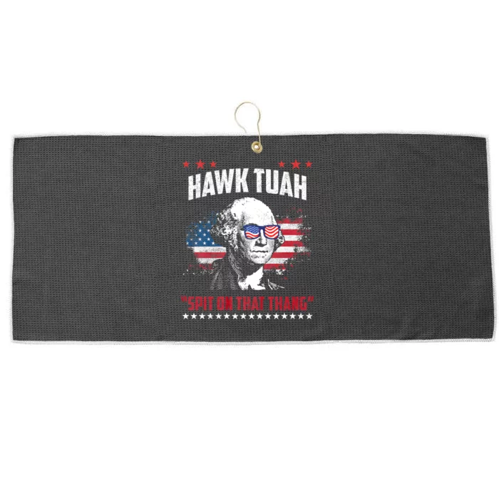 Hawk Tuah 24 Spit On That Thang Hawk Tush For President 2024 Election Parody Large Microfiber Waffle Golf Towel