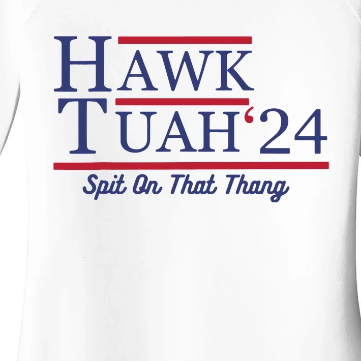 Hawk Tuah 24 Spit On That Thang Women's Perfect Tri Tunic Long Sleeve Shirt