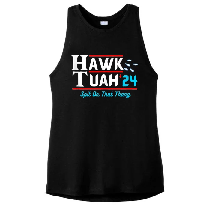 Hawk Tuah 24 Spit On That Ladies Tri-Blend Wicking Tank