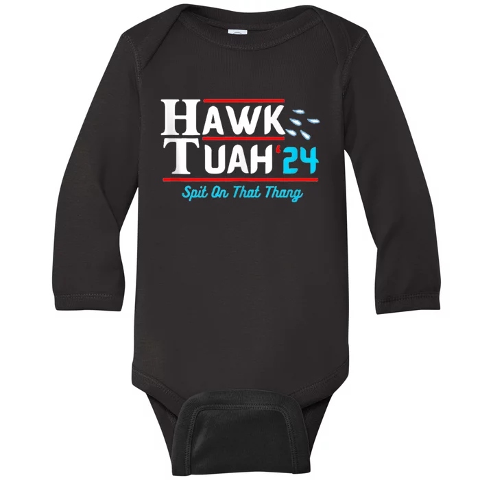 Hawk Tuah 24 Spit On That Baby Long Sleeve Bodysuit