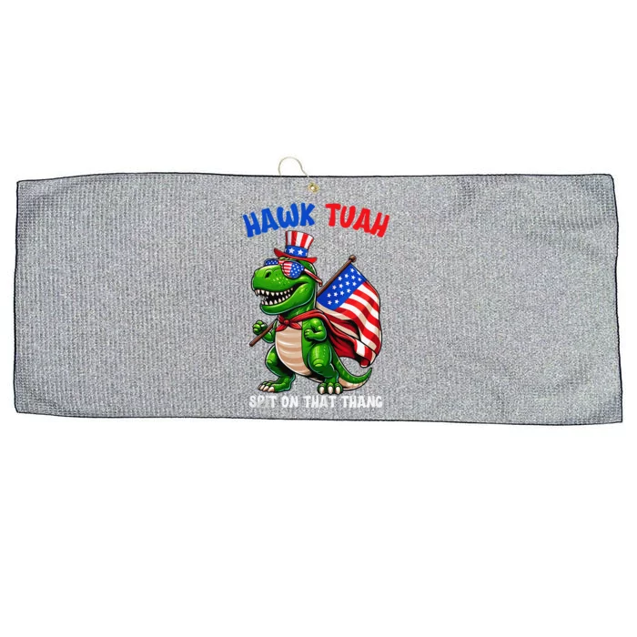 Hawk Tuah 2024 Spit On That Thang Funny Trex Dinosaur Large Microfiber Waffle Golf Towel