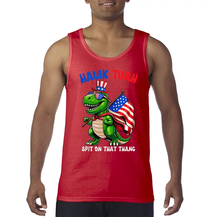 Hawk Tuah 2024 Spit On That Thang Funny Trex Dinosaur Tank Top