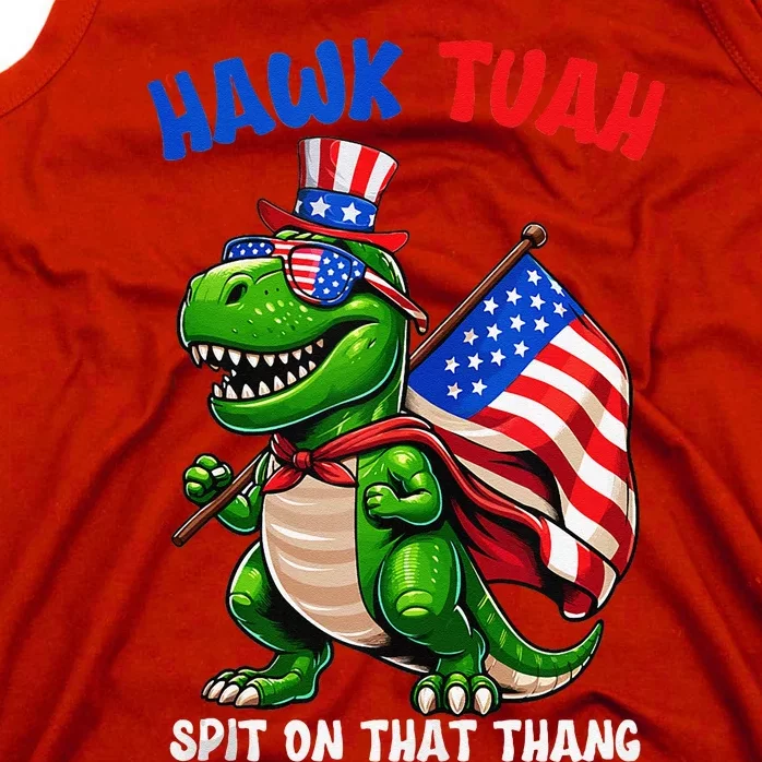 Hawk Tuah 2024 Spit On That Thang Funny Trex Dinosaur Tank Top