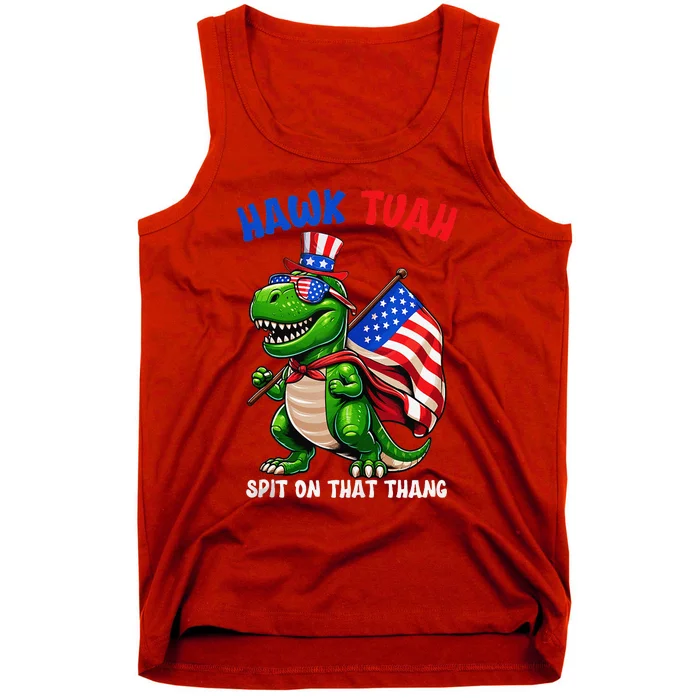 Hawk Tuah 2024 Spit On That Thang Funny Trex Dinosaur Tank Top