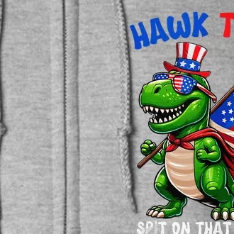 Hawk Tuah 2024 Spit On That Thang Funny Trex Dinosaur Full Zip Hoodie