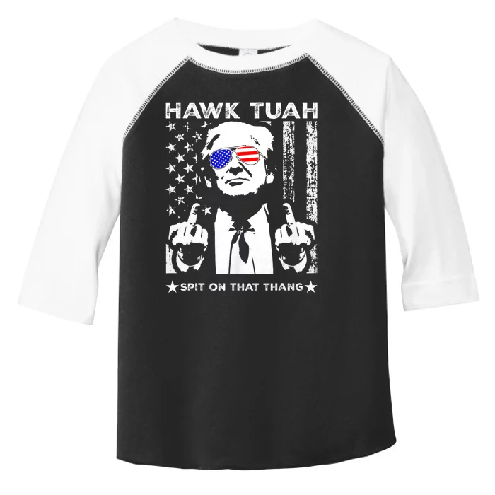 Hawk Tuah 24 Spit On That Thang Hawk Tush For President 2024 Election Parody Toddler Fine Jersey T-Shirt