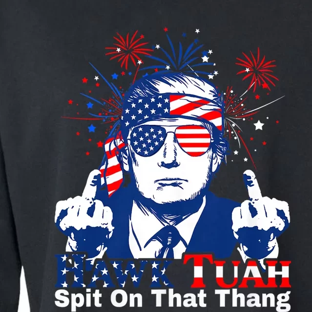 Hawk Tuah 24 Spit On That Thang Hawk Tush For President 2024 Election Parody Cropped Pullover Crew