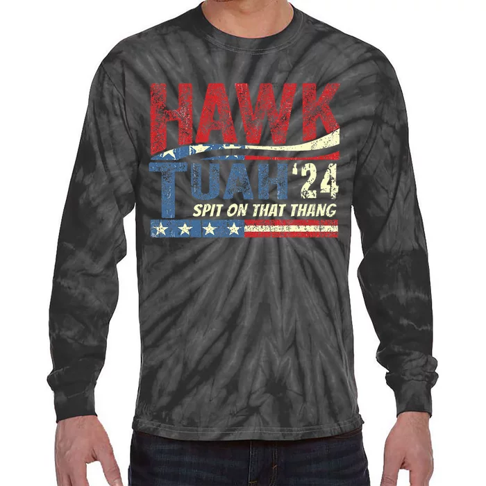 Hawk Tuah 24 Spit On That Thang Tie-Dye Long Sleeve Shirt