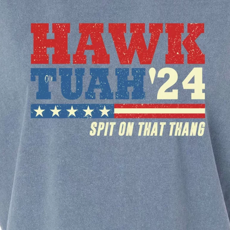 Hawk Tuah 24 Spit On That Thang Funny Saying Garment-Dyed Women's Muscle Tee