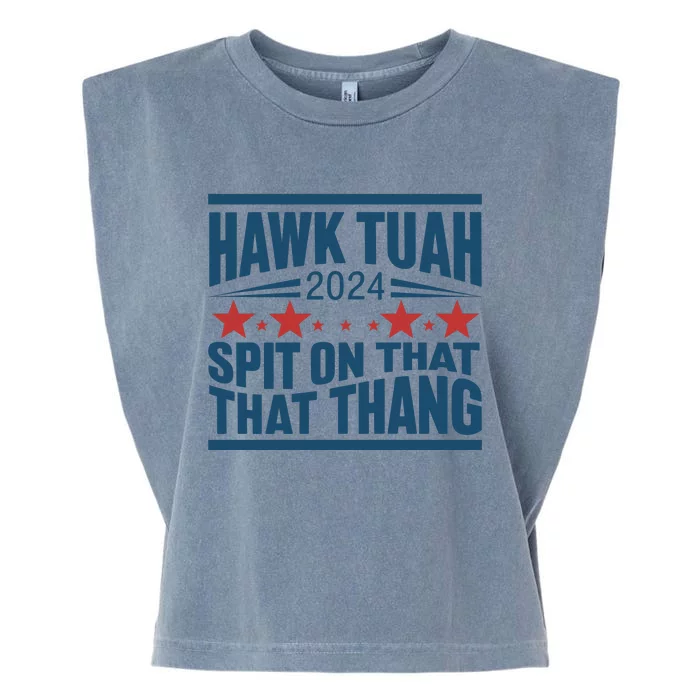 Hawk Tuah 2024 Meme Garment-Dyed Women's Muscle Tee