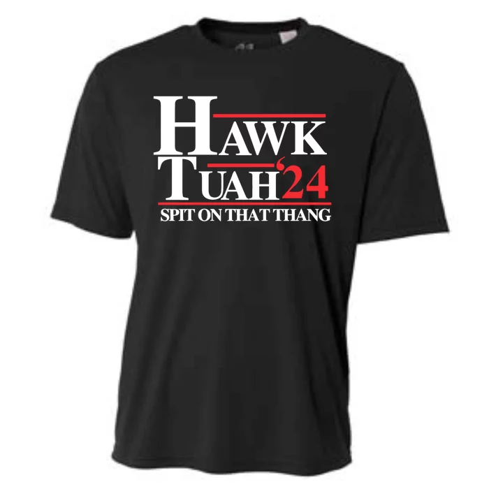 Hawk Tuah 24 Spit On That Thang Hawk Tush For President 2024 Election Parody Cooling Performance Crew T-Shirt